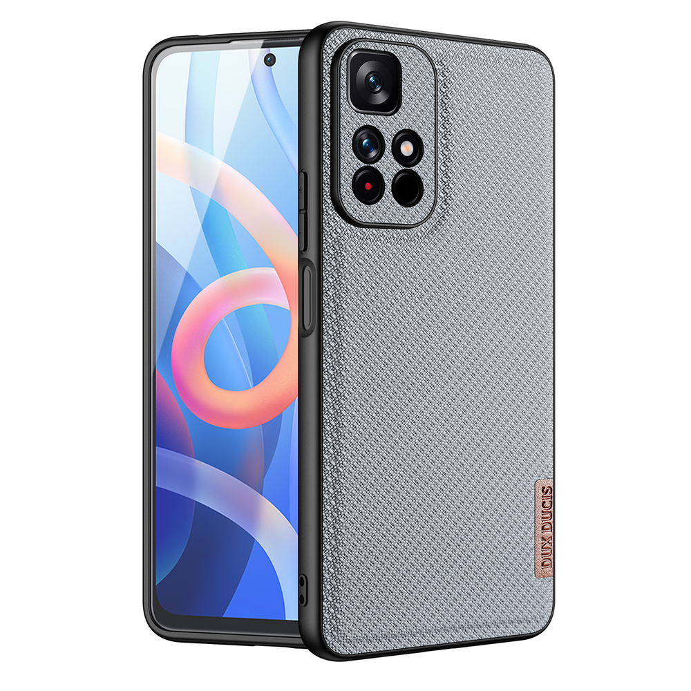 Dux Ducis Fino dėklas telefonui dengtas nailono medžiaga Poco M4 Pro 5G mėlyna