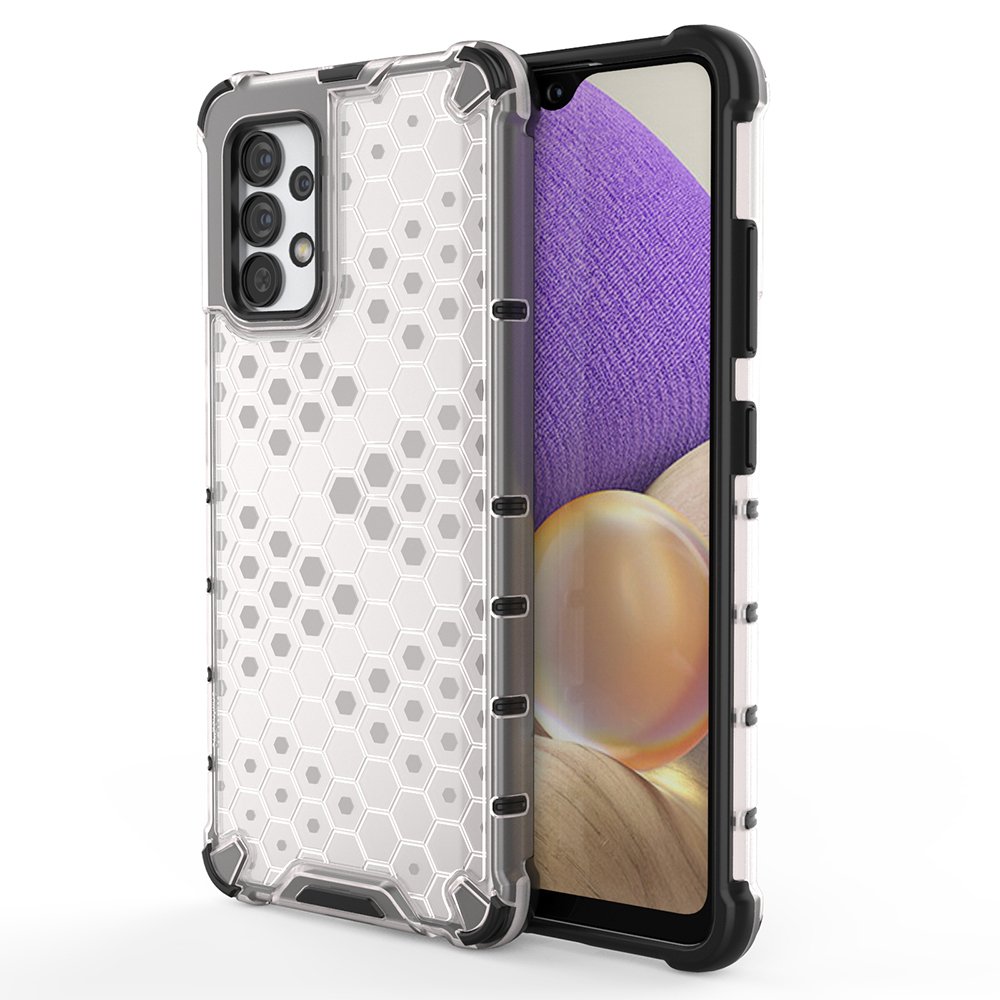 Dėklas telefonui su medaus koriu dizainu, apsauginis dėklas su gelio rėmeliu, skirtas Samsung Galaxy A13 5G, skaidrus