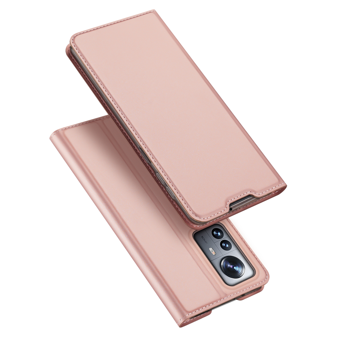Dux Ducis Skin Pro dėklas telefonui dėklas su atvartu Xiaomi 12 Pro rožinė