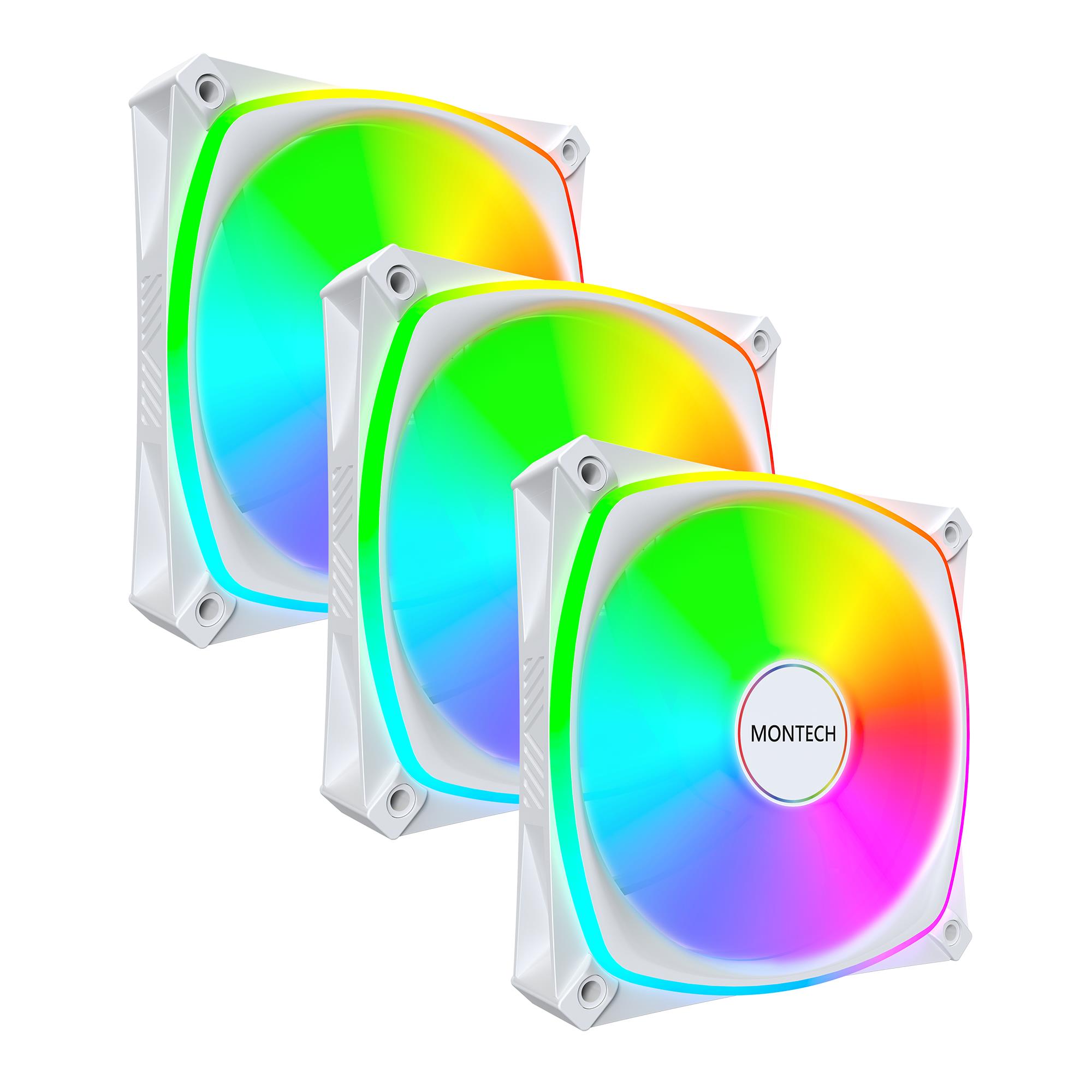 Korpuso ventiliatorius 120mm Montech RX120 Pro baltas 3vnt