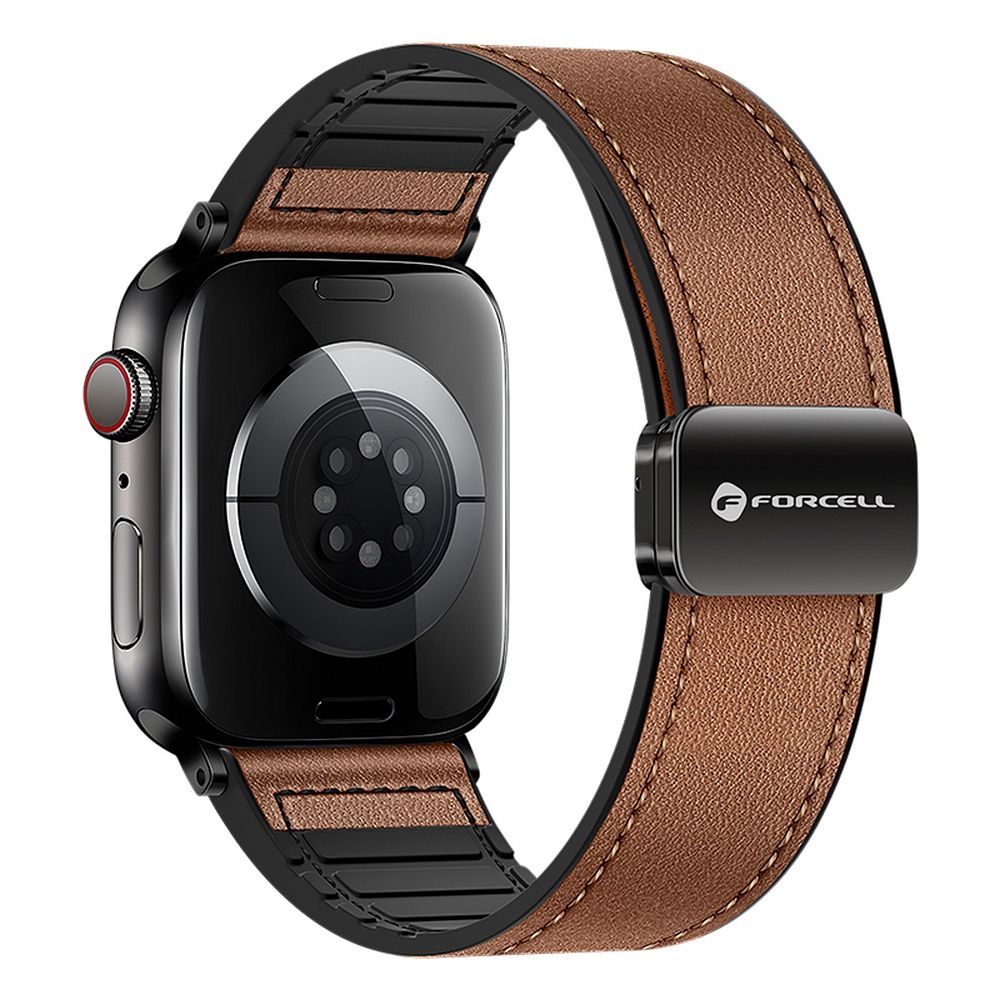 FORCELL F-DESIGN FA21 ekologiškos odos dirželis APPLE laikrodžiui 38 / 40 / 41 mm rudas