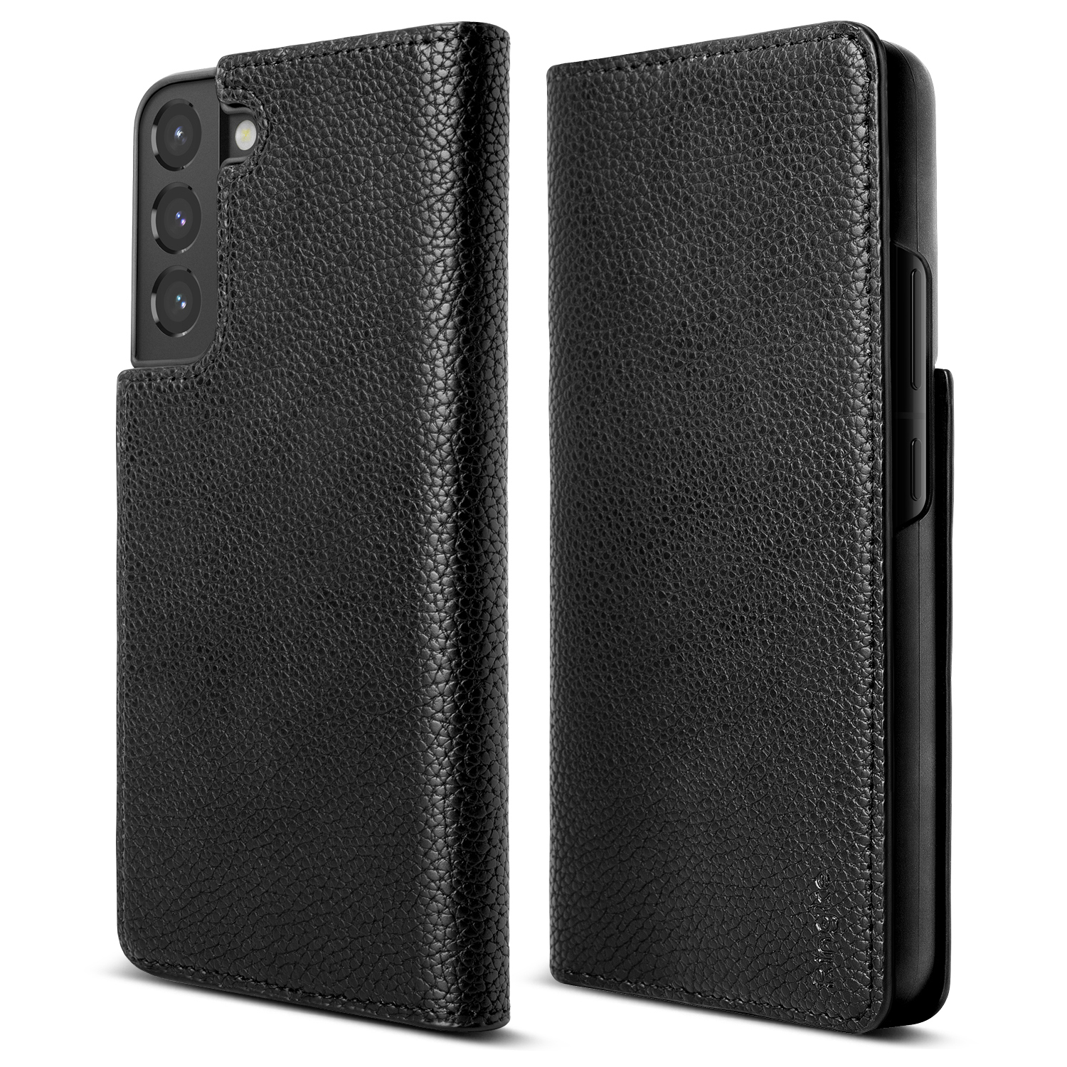 Ringke Folio Signature Flip кожаный чехол для Samsung Galaxy S22+ (S22 Plus) Чёрный