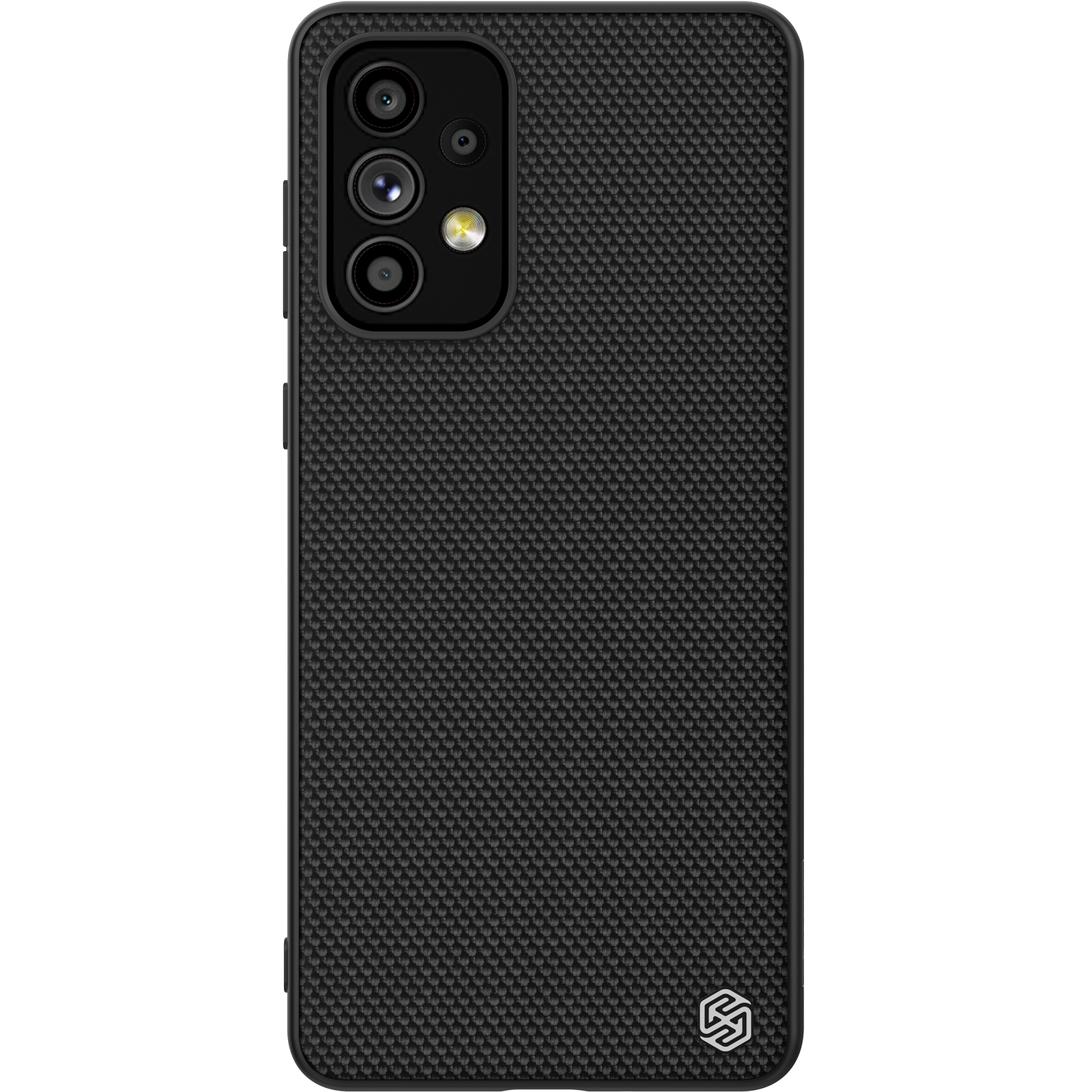 Nillkin Textured Case прочный усиленный чехол с гелевой рамкой и нейлоновой задней панелью для Samsung Galaxy A73 чёрный