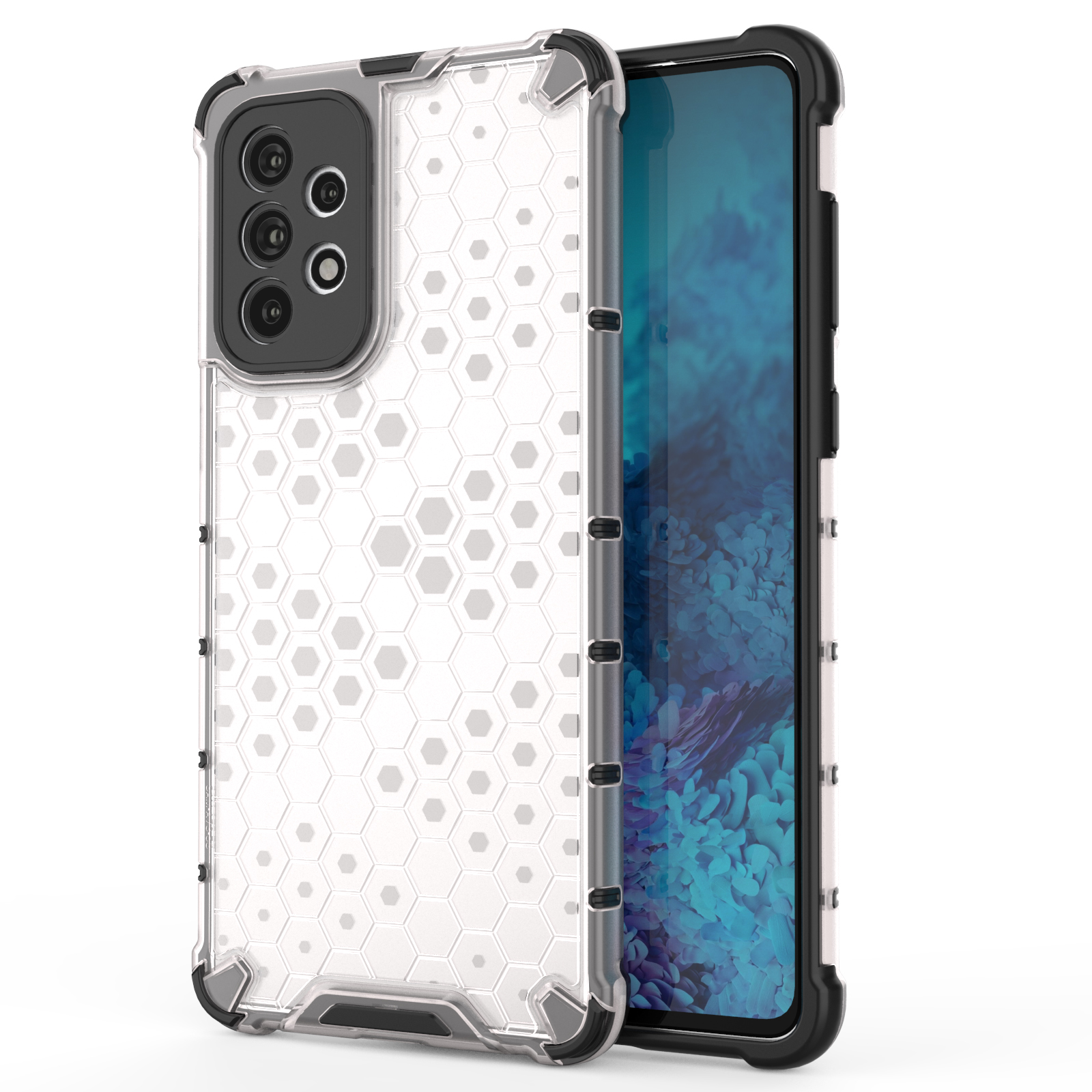 Honeycomb dėklas šarvuotas dėklas su geliniu rėmeliu Samsung Galaxy A73 permatomas