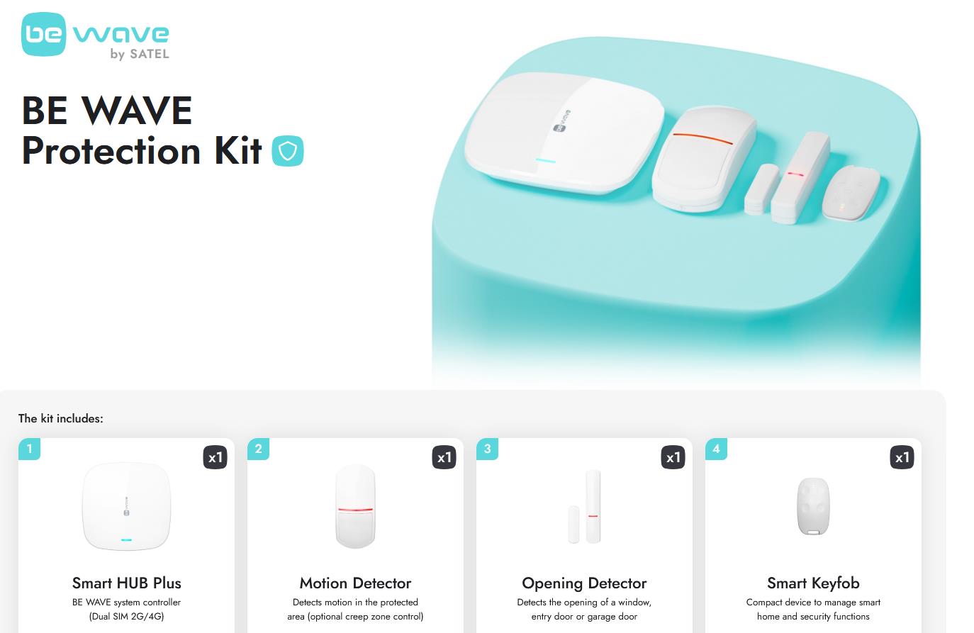 Satel wireless/BeWave protection kit control panel