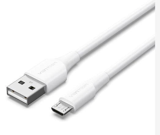 Laidas USB2.0 į Micro-B 2m baltas Vention