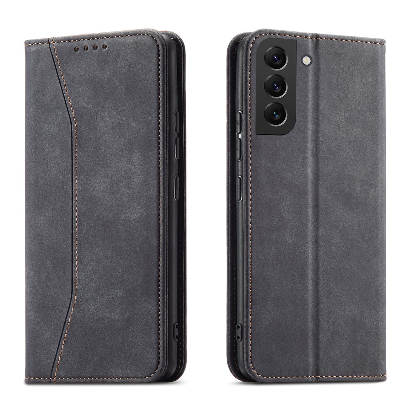 Magnet Fancy Case чехол для Samsung Galaxy S22 + (S22 Plus) кошелёк-чехол с держателем для карт чёрный