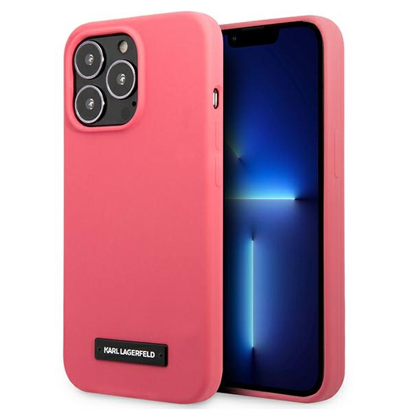 Karl Lagerfeld silikoninis dėklas iPhone 13 Pro Max - rožinis