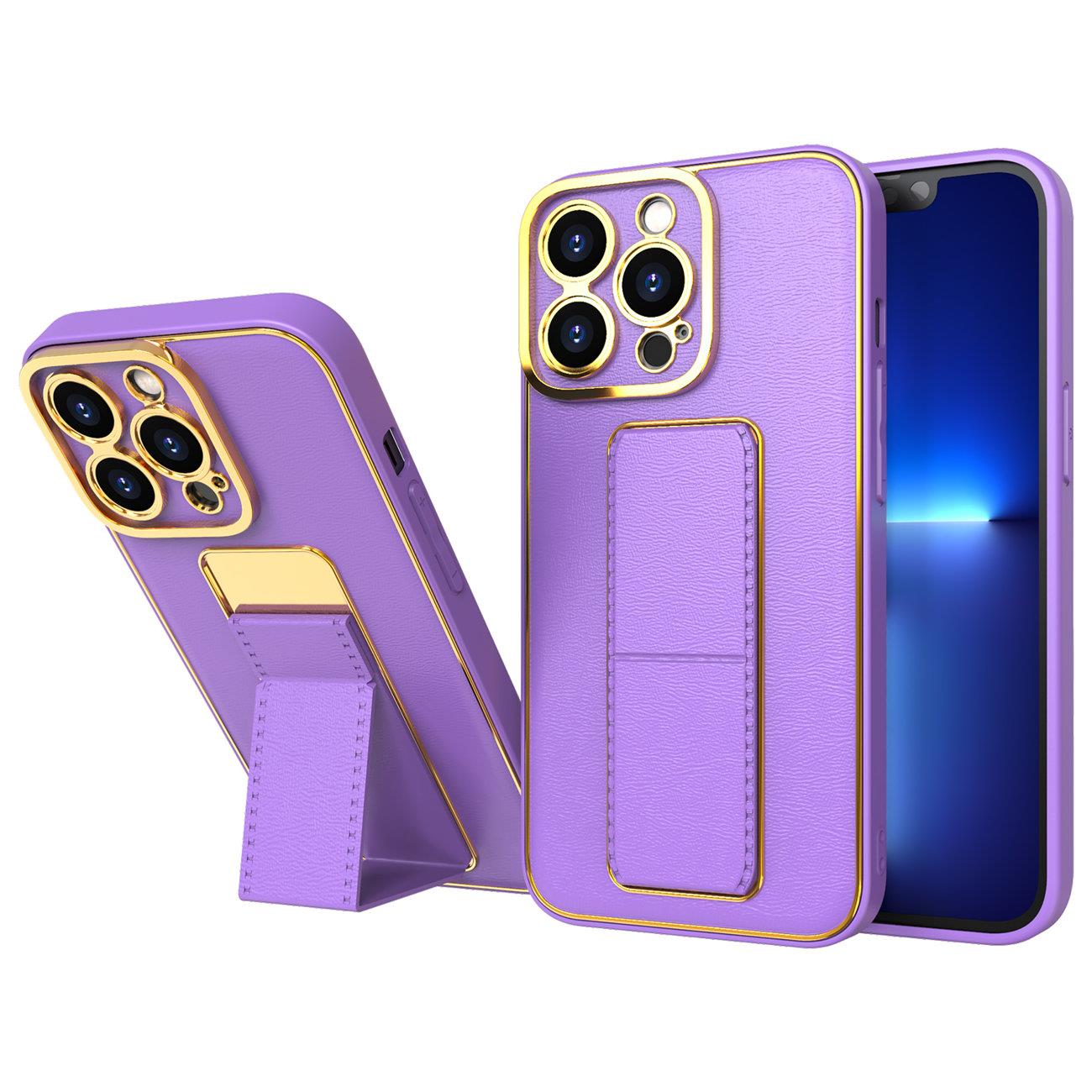 Naujas Kickstand dėklas telefonui iPhone 13 Pro Max su stovu violetinis