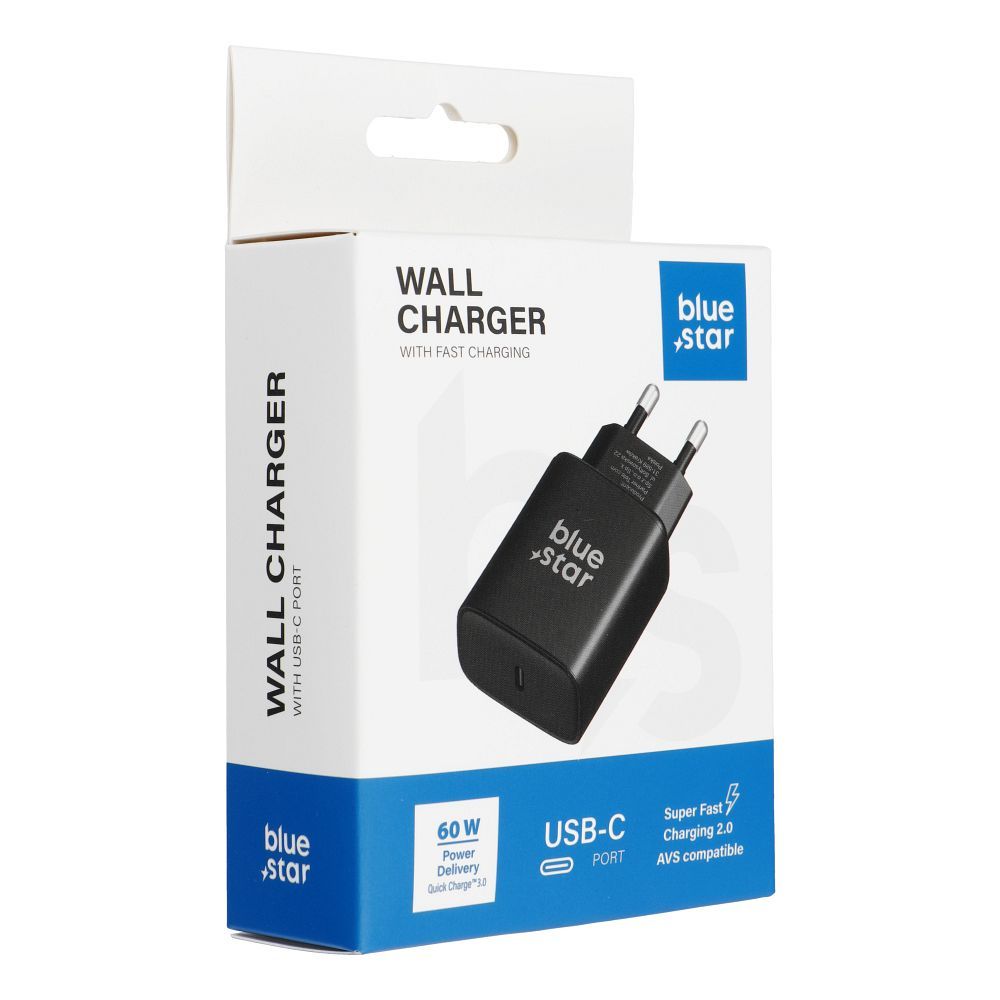 Įkroviklis Blue Star (TFBAVS-60W) USB-C 3A (60W) juodas