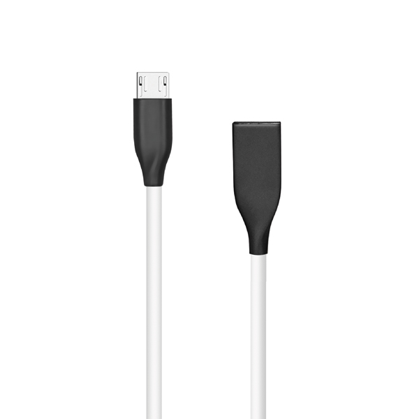 Силиконовый кабель USB - Micro USB, белый, 1м