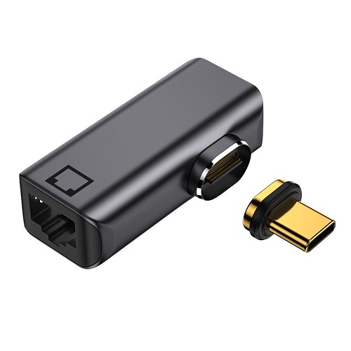 Magnetic USB Type-C to RJ-45 Adapter, 100/1000Mb