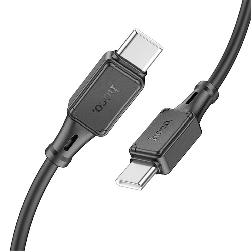 Силиконовый кабель HOCO Type-C - Type-C, 60W, чёрный, 1м