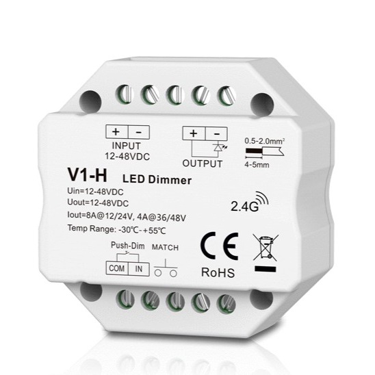 V1-H Controller, 12-48V, 1x 8A, Push-Dimm