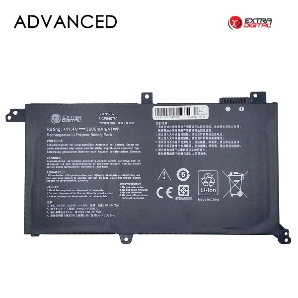 Notebook battery Asus B31N1732 3600mAh Extra Digital Advanced