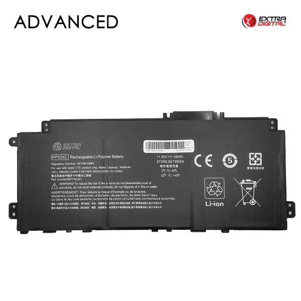 Notebook battery HP PP03XL, 3400mAh, Extra Digital Advanced
