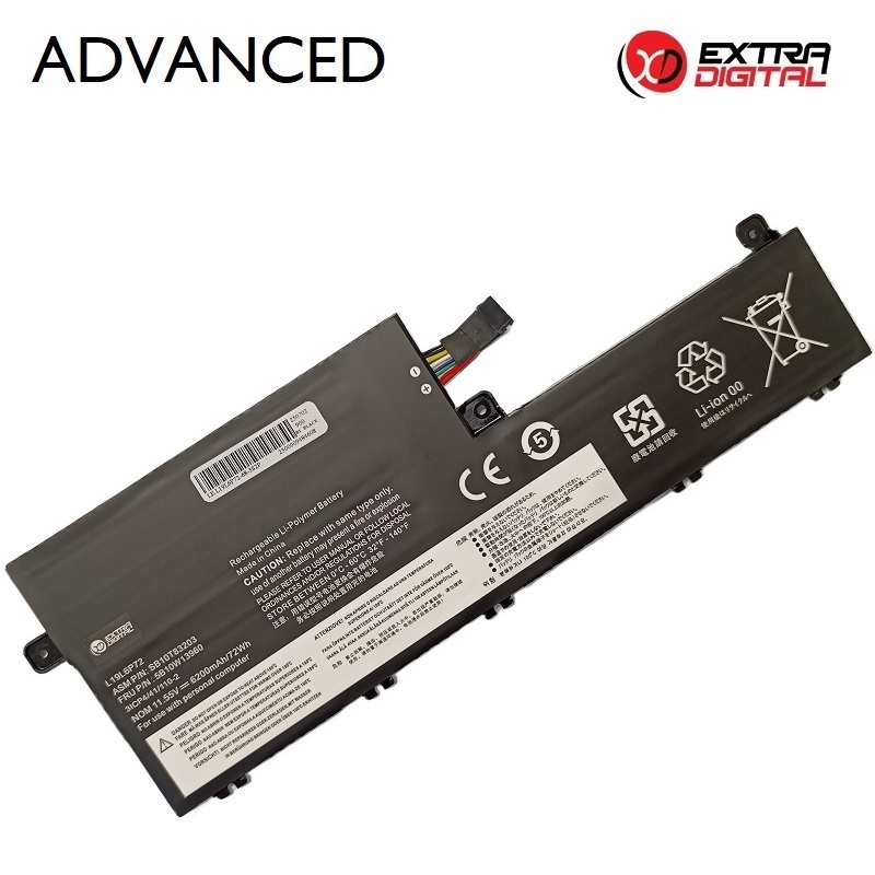 Notebook battery Lenovo L19L6P72, 6200mAh, Extra Digital Advanced