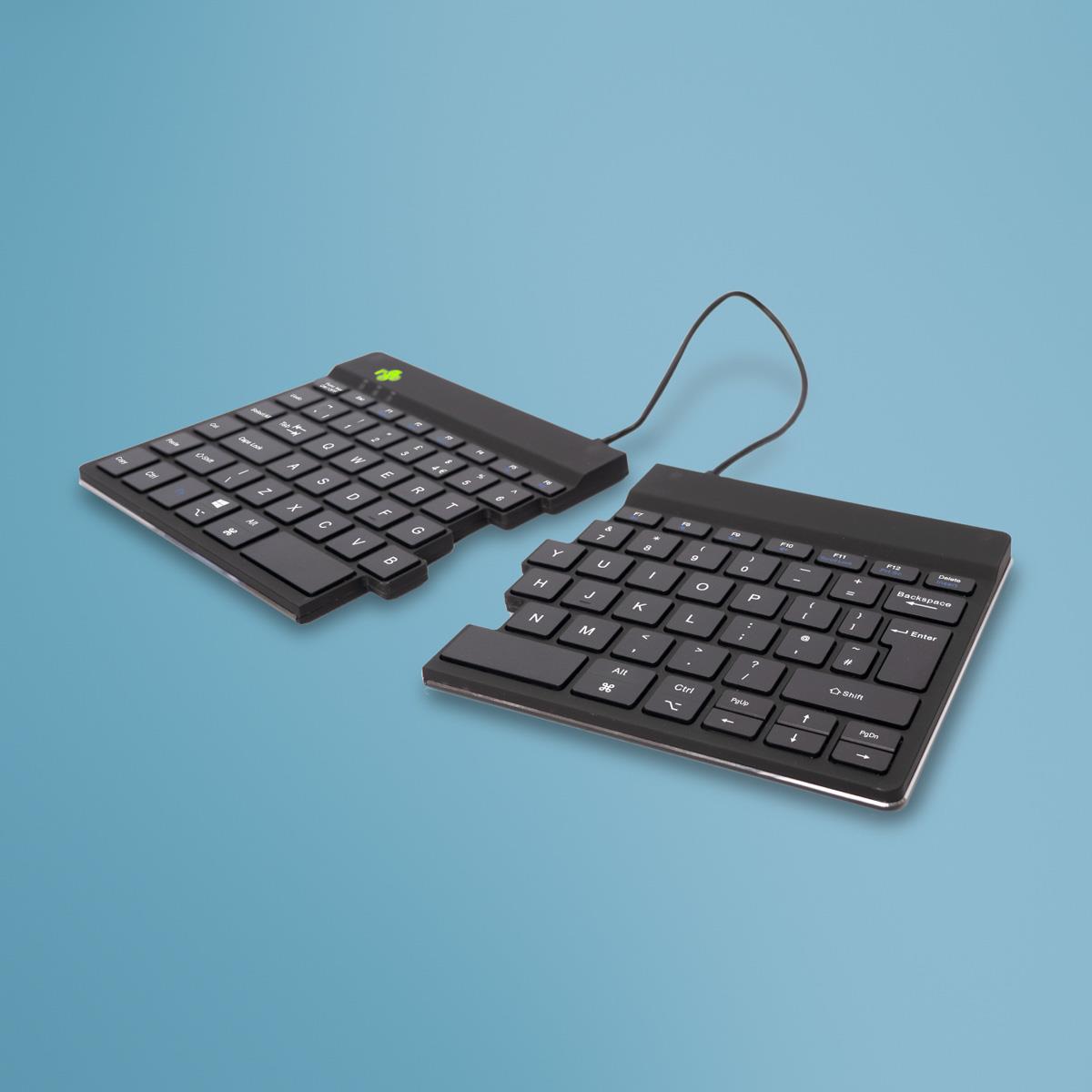 Klaviatūra belaidė kompaktiška ergonominė juoda RGOSBUKWLBL R-Go Tools