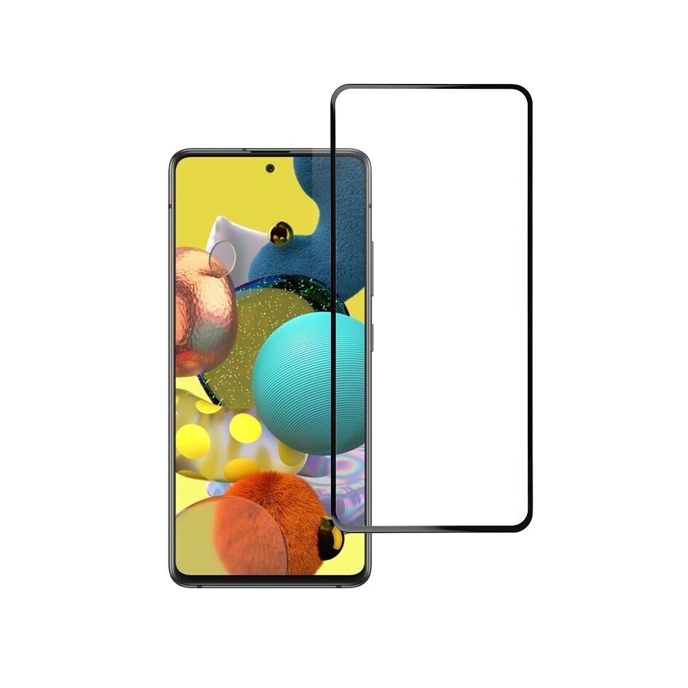 Закаленное стекло для Samsung Galaxy A51 (полное приклеивание / совместимо с чехлом) Blue Star 5D черное