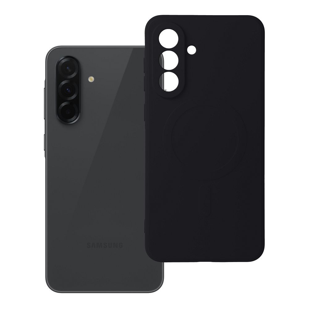 Чехол для Samsung A36 силиконовый Mag Cover совместимый с MagSafe чёрный