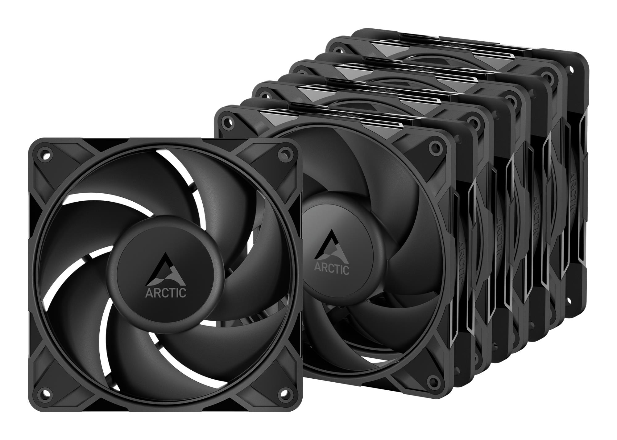 ARCTIC P12 Pro PWM PST didelio našumo ventiliatoriai x5, 4-pin, 120mm, juodi