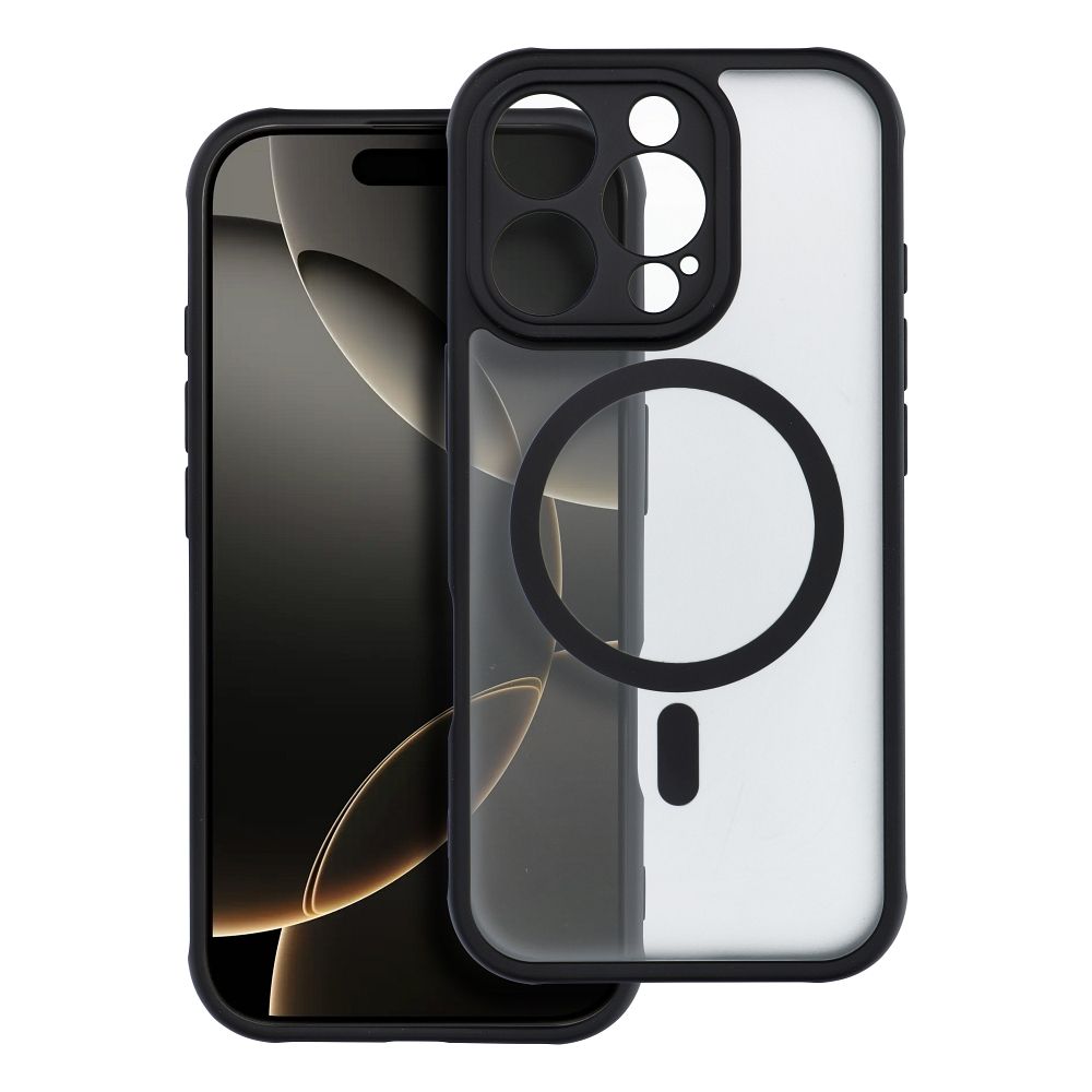 FULL MATTE MAG COVER dėklas telefonui, suderinamas su MagSafe, skirtas IPHONE 16 Pro juodas