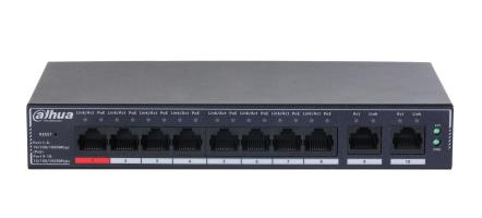 Komutatorius Dahua SG4010P L2 10 prievadų Gigabit 8x PoE 110 W
