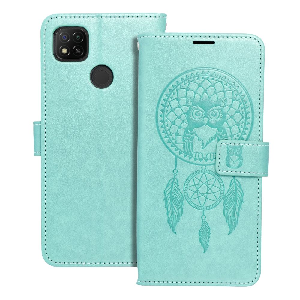 MEZZO knyginis dėklas telefonui XIAOMI Redmi 9C / 9C NFC sapnų gaudyklė žalia