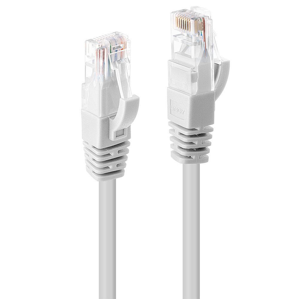 Lindy CAT6 U/UTP tinklo laidas 0.5m baltas