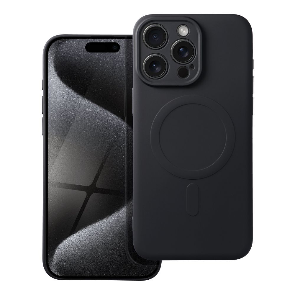 Чехол для iPhone 15 Pro Max силиконовый Mag Cover совместимый с MagSafe чёрный