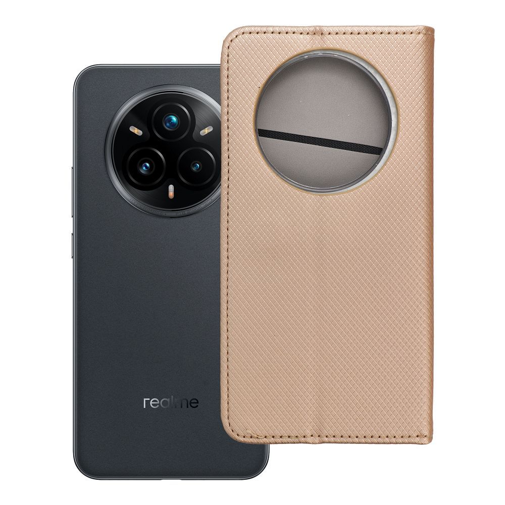 SMART CASE knygos dėklas REALME 14 PRO PLUS auksinis