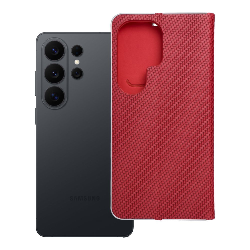 Чехол-книжка Samsung S26 ULTRA Luna Book Carbon красный
