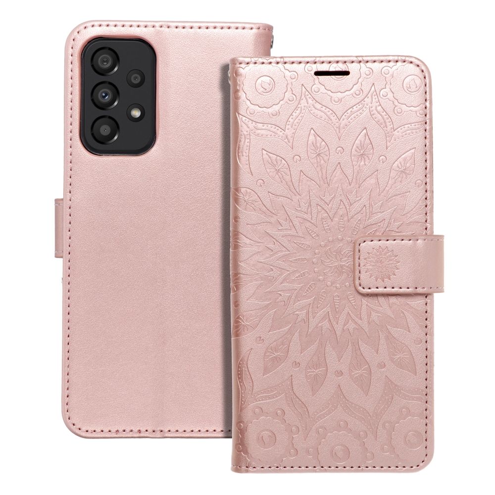 MEZZO knyginis dėklas telefonui SAMSUNG A33 5G mandala rožinis auksas