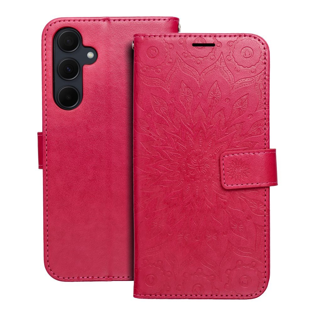 MEZZO knygos tipo dėklas telefonui SAMSUNG A35 5G su mandala, purpurinis