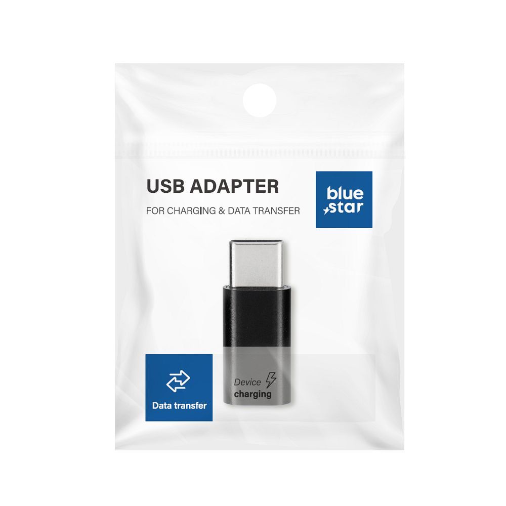 Adapter Micro USB to Type-C Blue Star - black