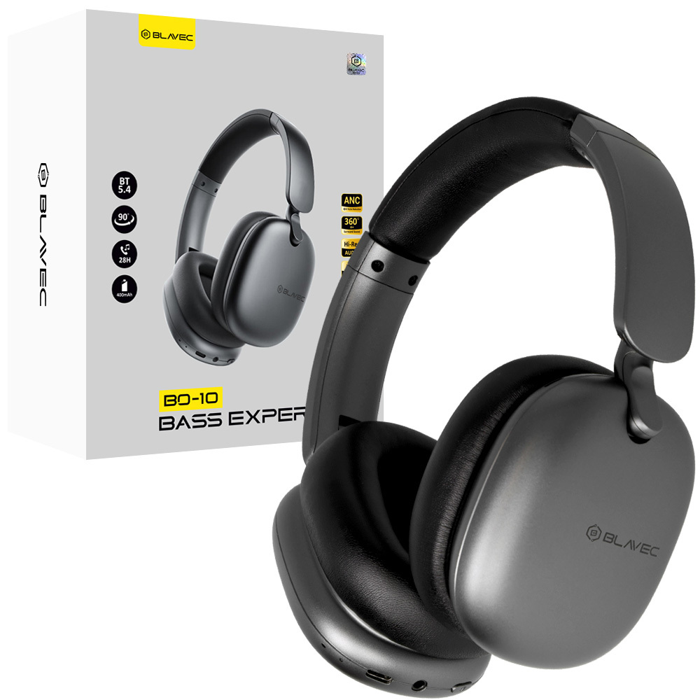 Blavec Полноразмерные Bluetooth Наушники BO-10 Bass Expert ANC (BO10-B) чёрные