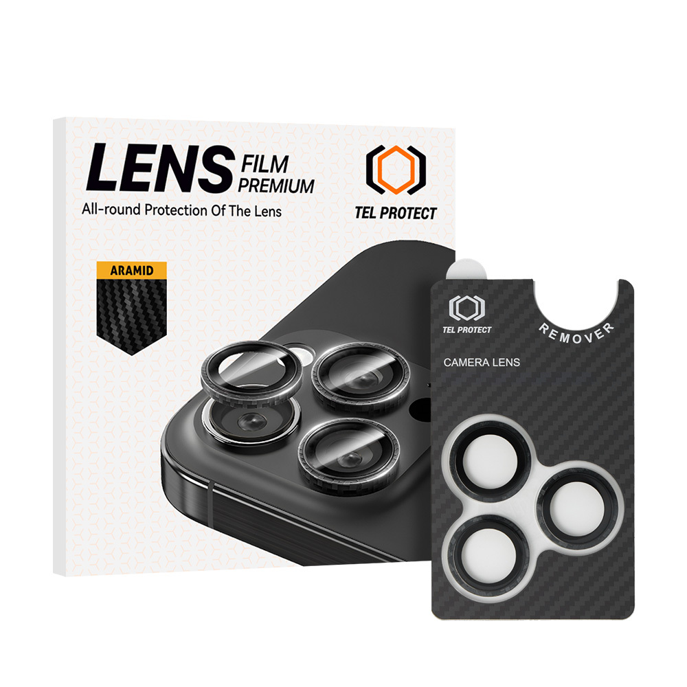 Tempered glass Tel Protect 3D Lens Aramid Series on camera for Iphone 13 Pro/13 Pro Max (lens 3 pieces)
