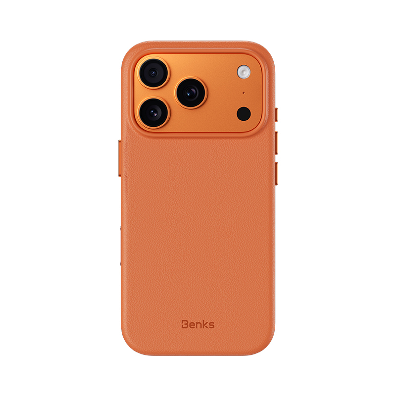 Benks Magnetic Vita Pro silikoninis dėklas (A069) iPhone 17 Pro oranžinis (Camera Control mygtukas)