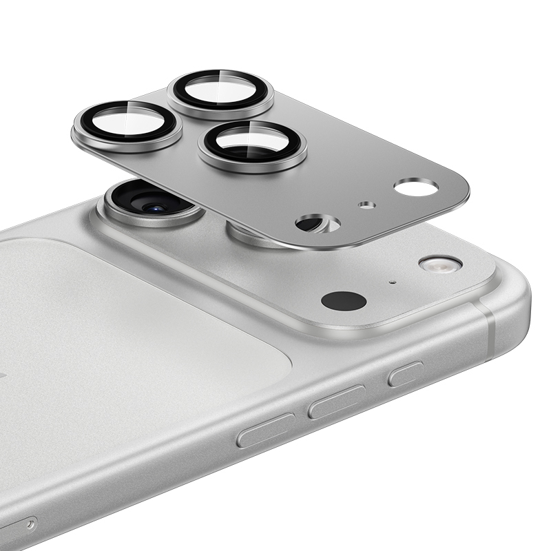 Benks grūdintas stiklas Glass Warrior metalinė integruota objektyvo apsauga (C069) Iphone 17 Pro (3 objektyvai) balta