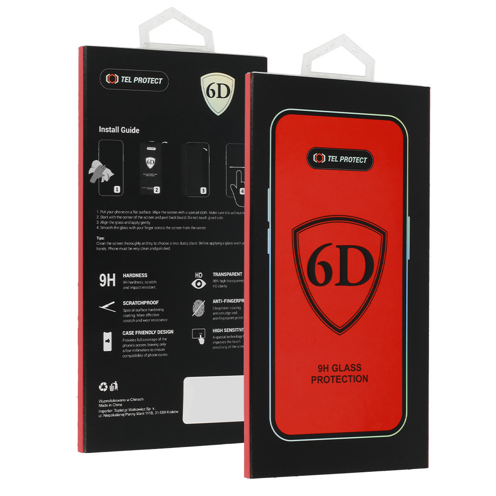 "Tel Protect Full Glue 6D" grūdintas stiklas, skirtas XIAOMI 17/17 PRO BLACK
