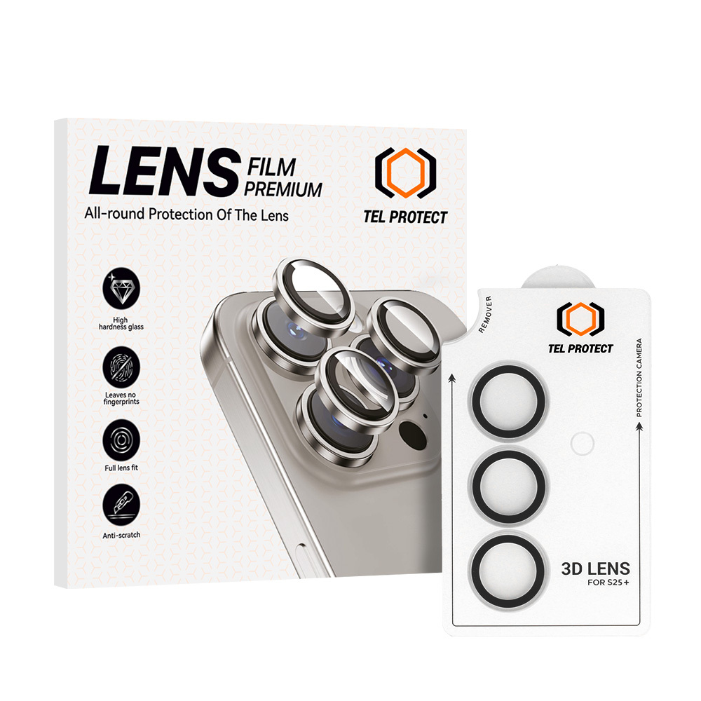 Apsauginis grūdintas stiklas Tel Protect 3D Lens on camera for Samsung Galaxy S26 Plus przezroczyste (lęšis 3 vnt.)
