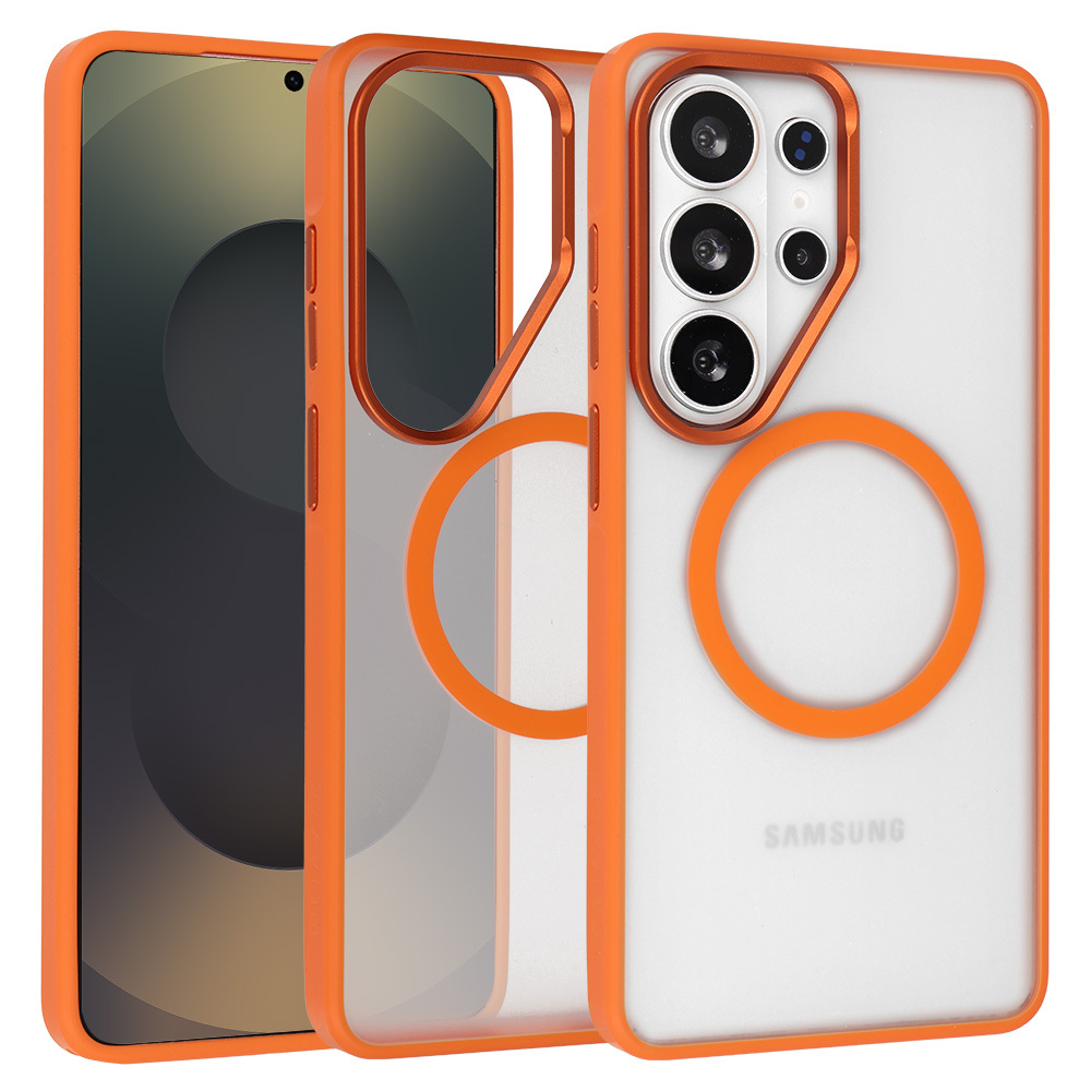 Liavec Soft Case Metal Frame для Samsung Galaxy S26 Ultra оранжевый