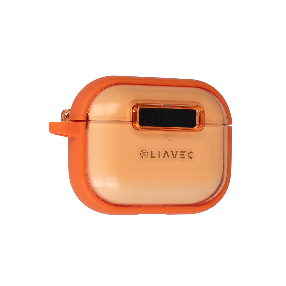 Liavec SlideLock Dėklas for Apple AirPods Pro 3 skaidrus-oranžinis