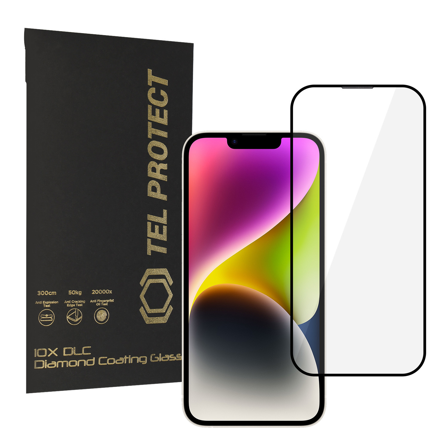 Tempered glass Tel Protect 10X HD DLC Diamond Coating for Iphone 17E/16E/14/13 Pro/13 (envelope)