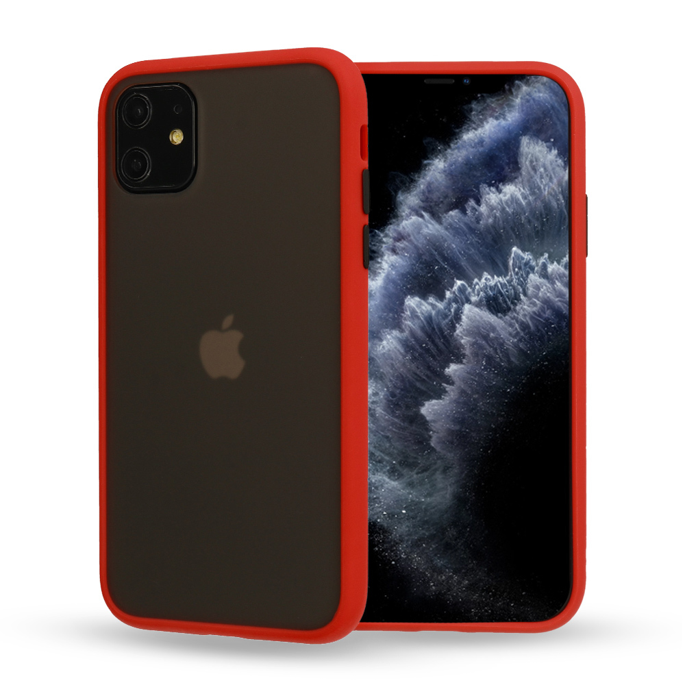 Vennus Color Button Bumper for Samsung Galaxy A20S Red