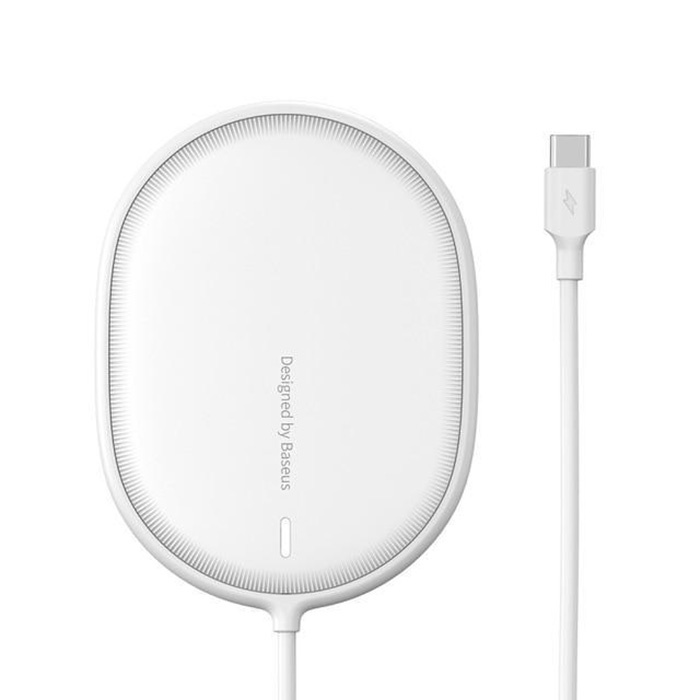 Baseus индукционное зарядное устройство LIGHT магнитное для iPhone 12 с кабелем Type-C (WXQJ-02) белое