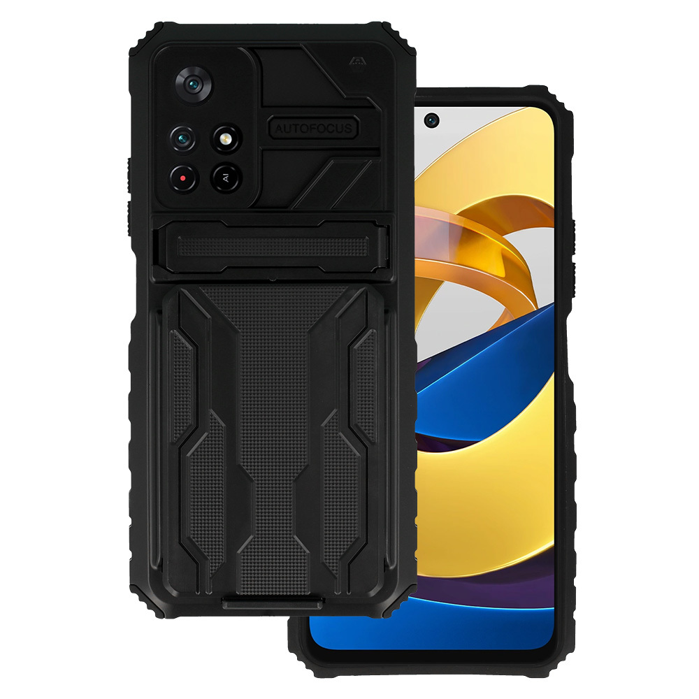 Tel Protect Combo dėklas telefonui Xiaomi Redmi Note 11 5G/Note 11S 5G/Poco M4 Pro 5G juodas