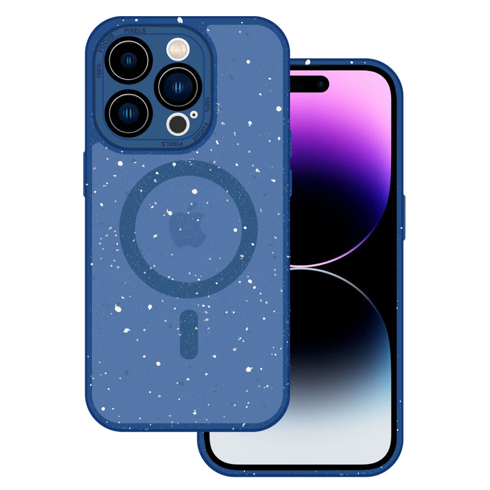 Tel Protect magnetinis Splash matinės tekstūros dėklas Iphone 15, tamsiai mėlynas