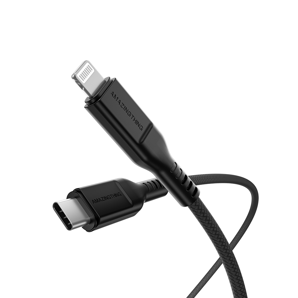 Amazing Thing kabelis Tough Pro CLC120MTOBK - Type C į Lightning - PD 30W 3,2A 1,2 metro juodas
