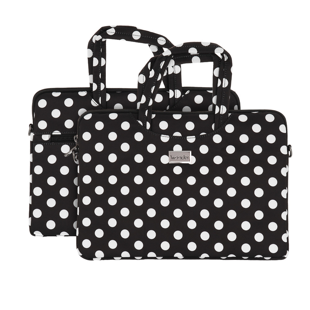 Wonder Briefcase Laptop 17 inches black polka-dot
